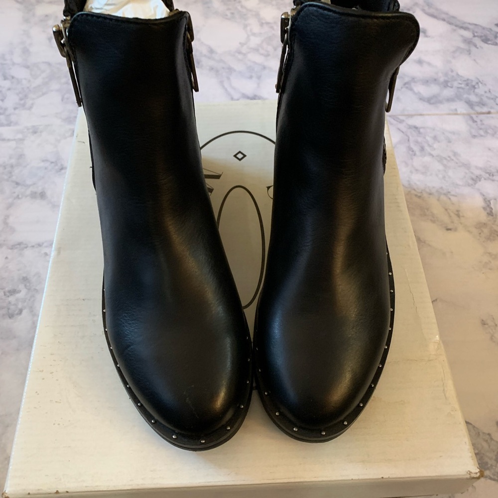 Steve Madden Leather Mini-Stud Ankle Boots